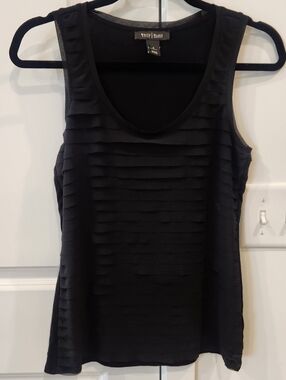 White House Black Market Black Layered Scoop Neck Tank
